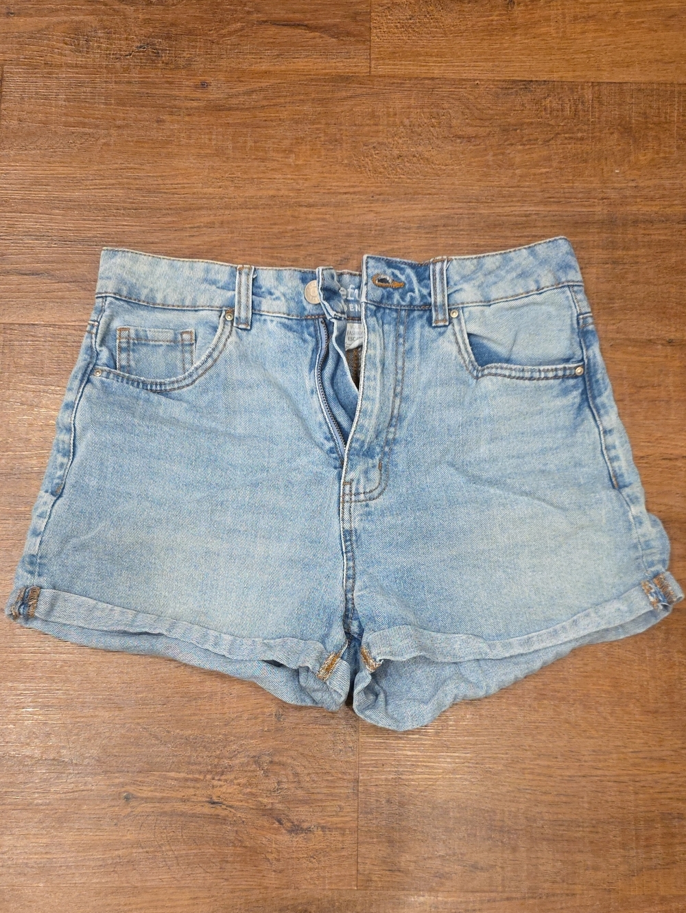 refuge Denim Light Blue High-Rise Denim Shorts